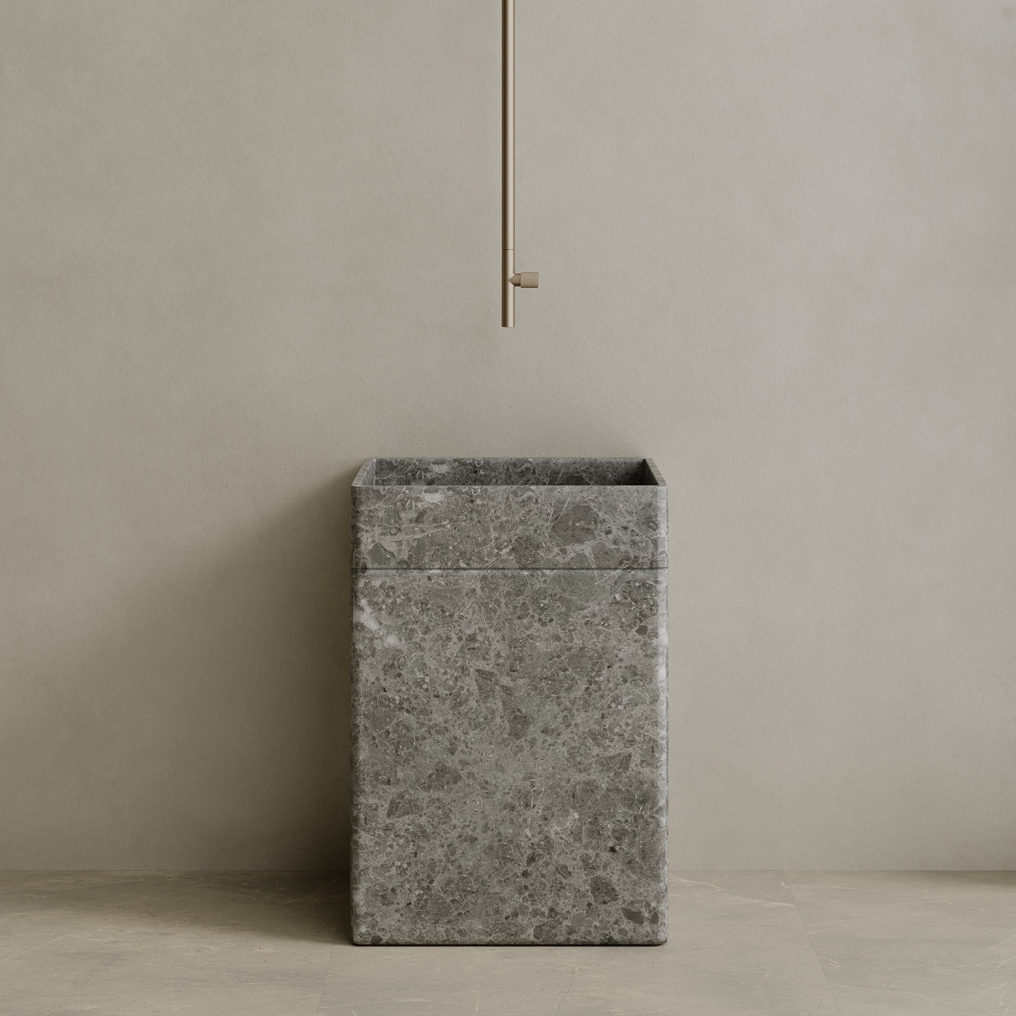 Rovella Handcrafted Stone Pedestal Sink