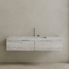 Single Sink Floating Handcrafted Marble Vanity