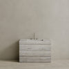 Single Sink Freestanding Handcrafted Marble Vanity with Drawers