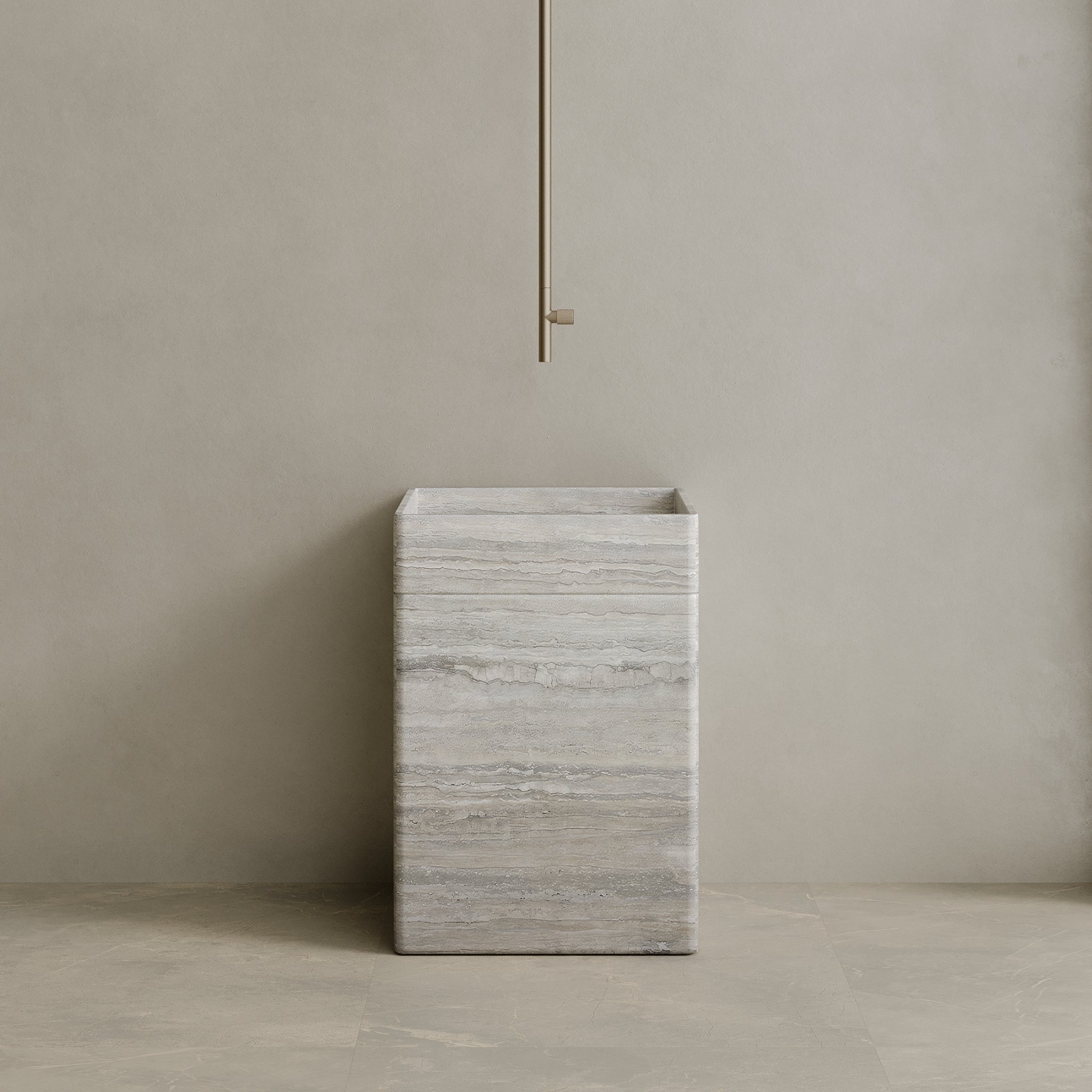 Rovella Handcrafted Stone Pedestal Sink