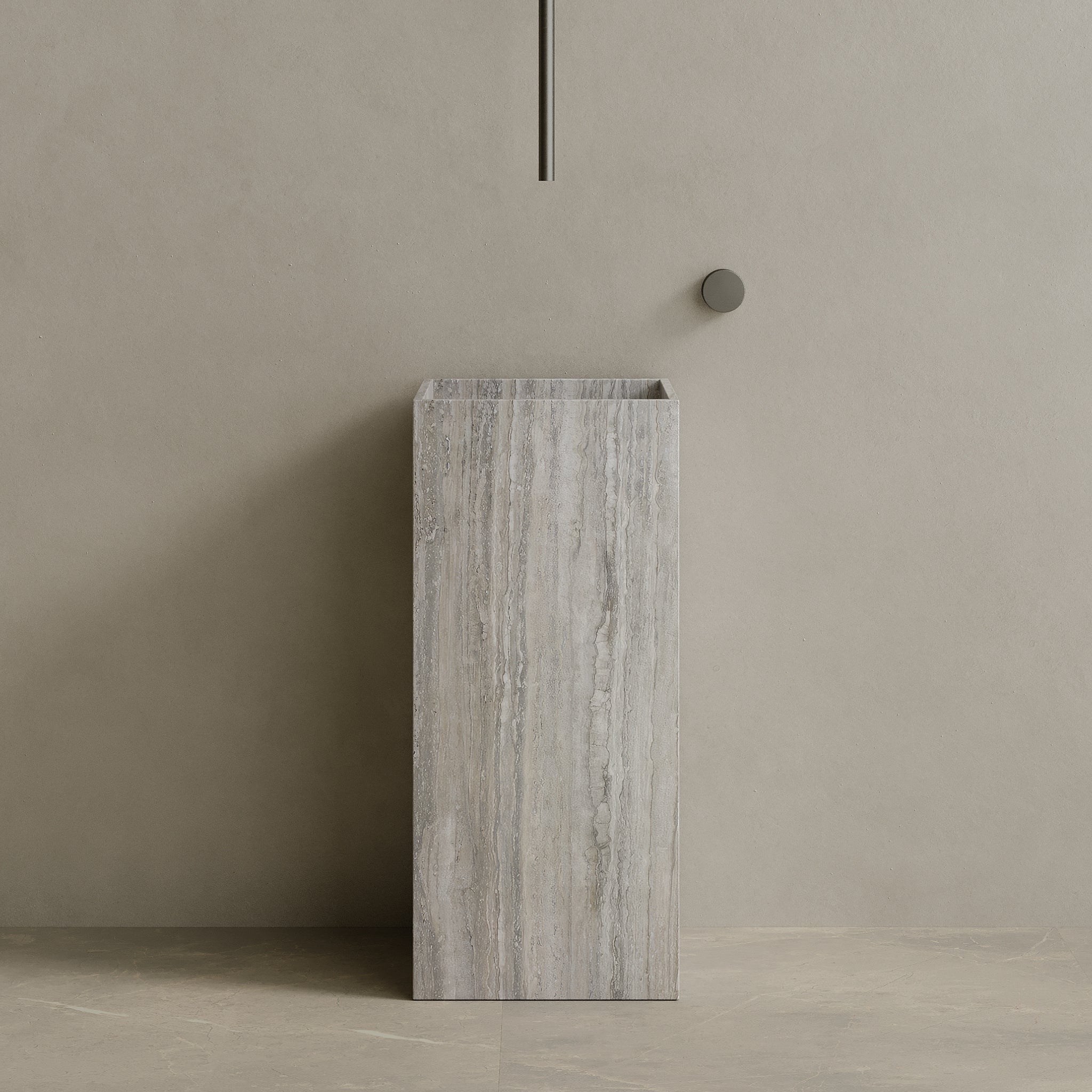 Quaro Handcrafted Stone Pedestal Sink