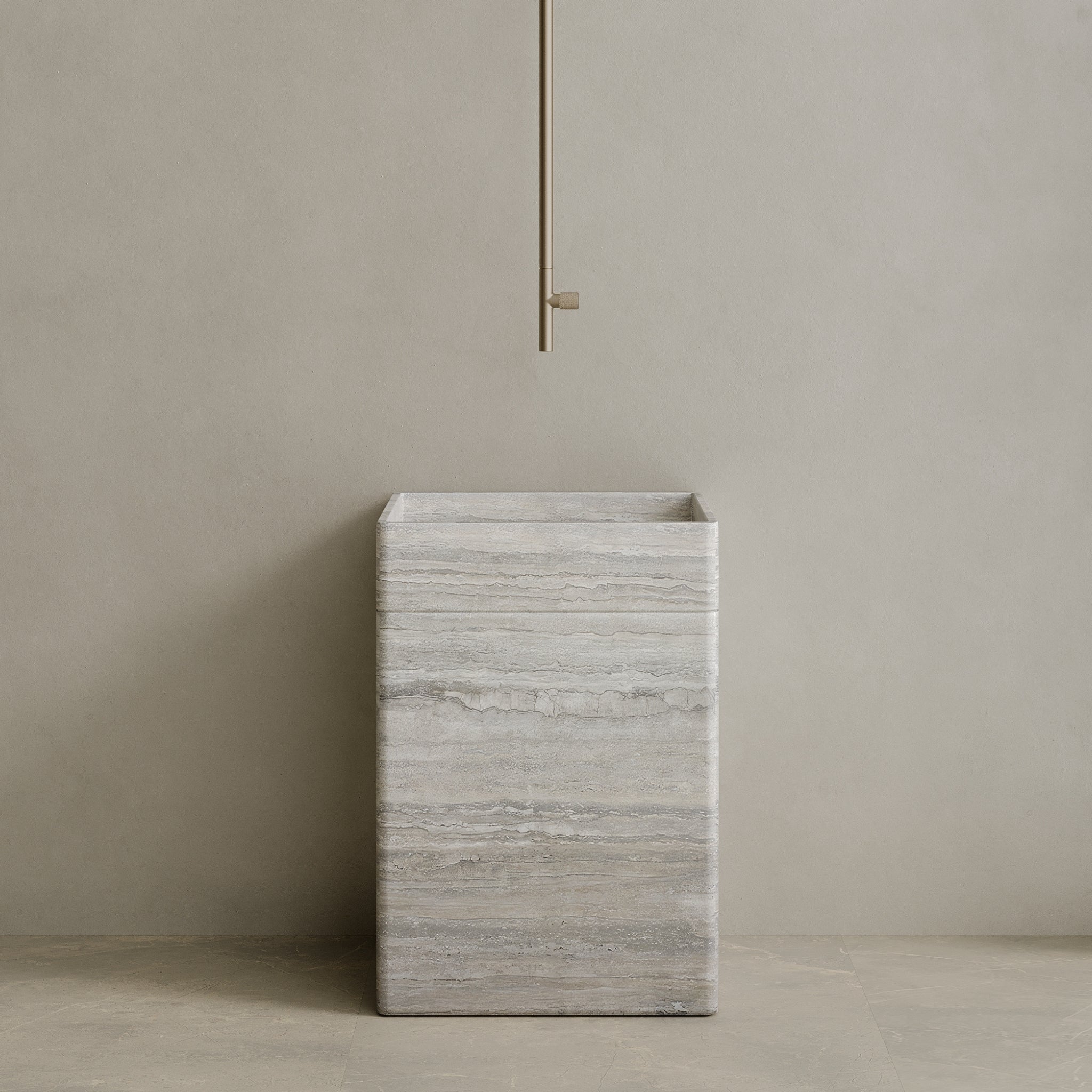 Rovella Handcrafted Stone Pedestal Sink