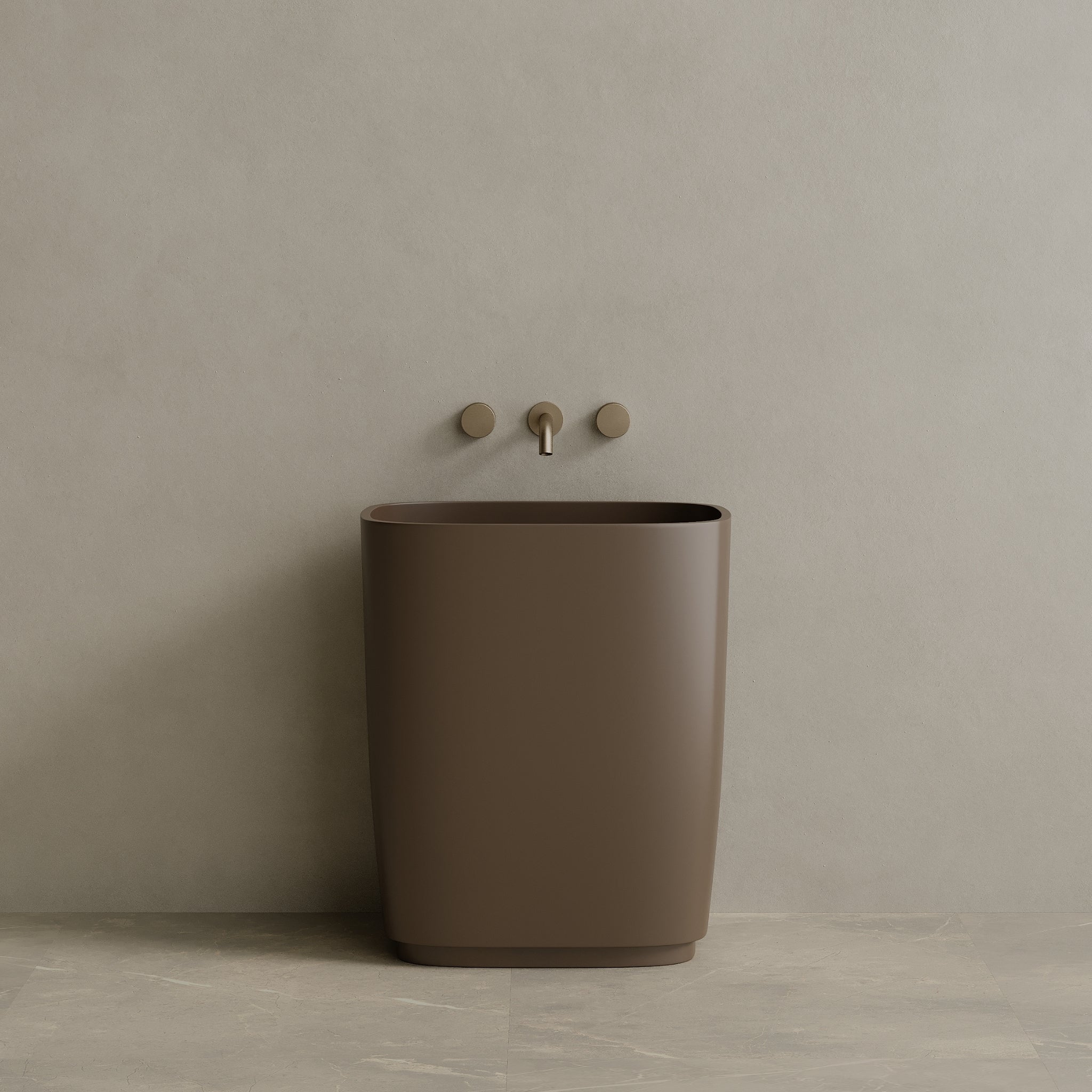 29" x 34" Solid Surface Stone Resin Pedestal Sink