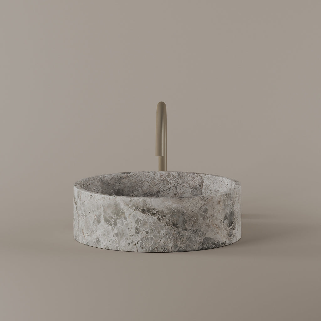 Round Marble Vessel Sink 15