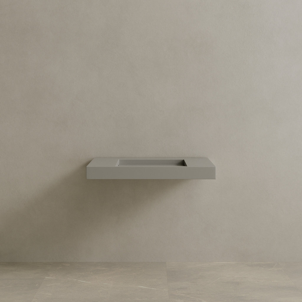 36" Floating Stone Resin Vanity Top with Single Sink