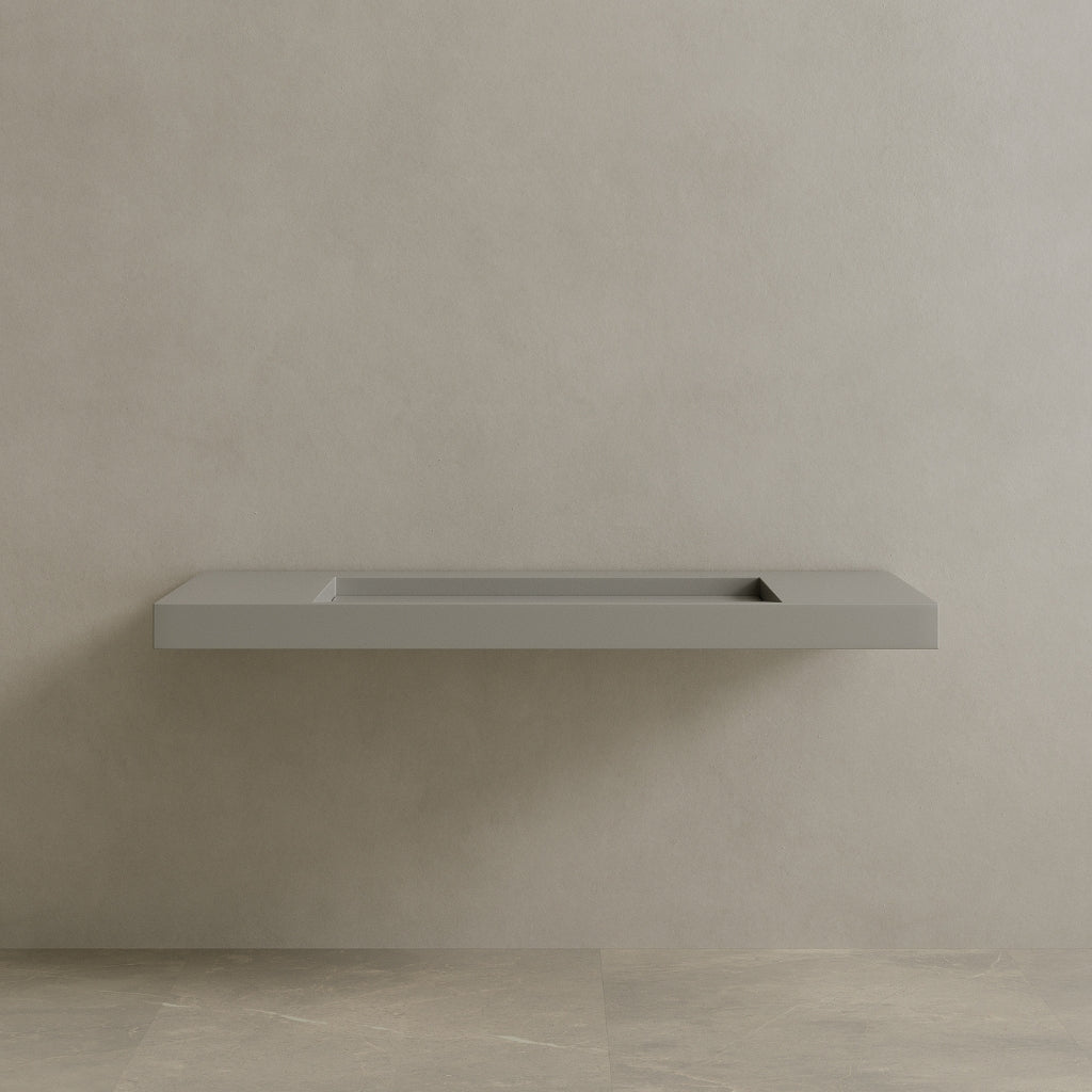 60" Floating Stone Resin Vanity Top with Single Sink