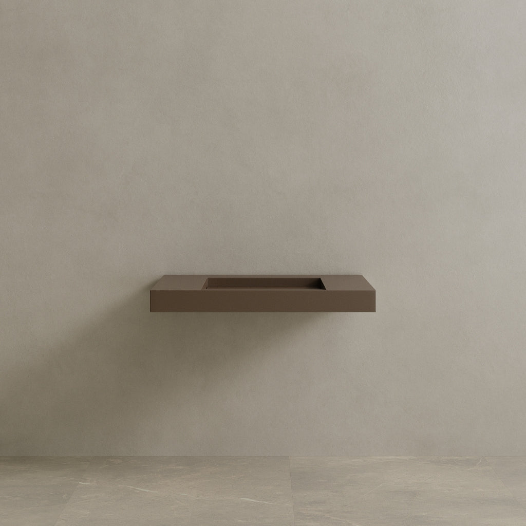 36" Floating Stone Resin Vanity Top with Single Sink