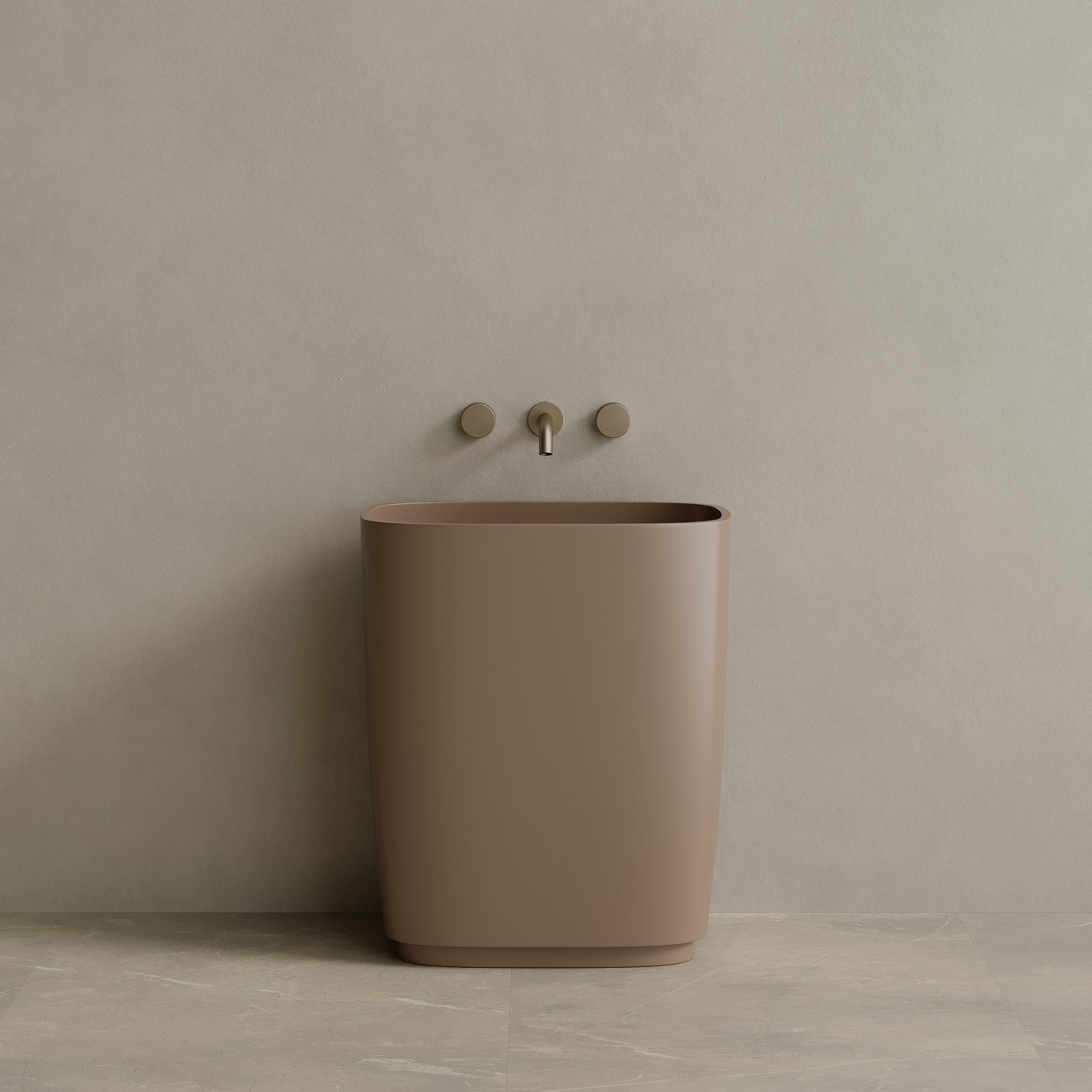 29" x 34" Solid Surface Stone Resin Pedestal Sink