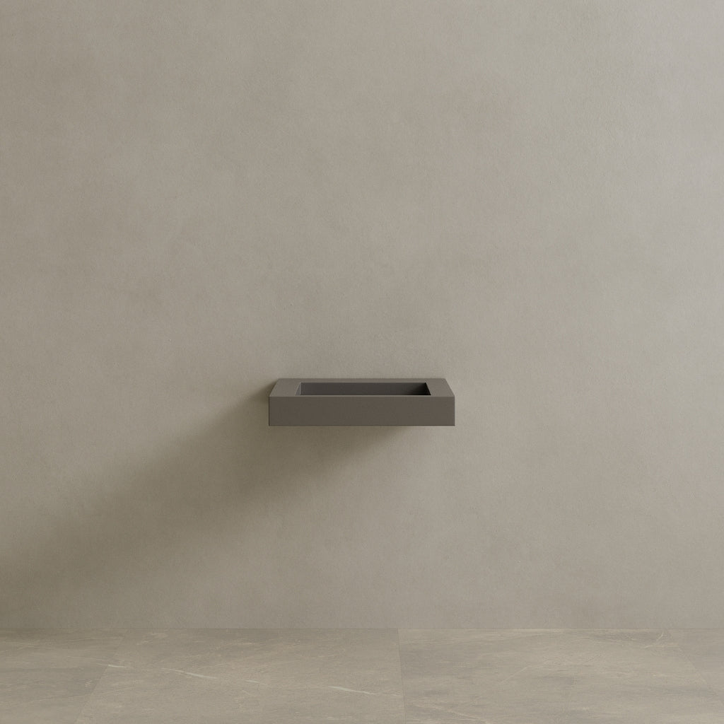 24" Floating Stone Resin Vanity Top with Single Sink