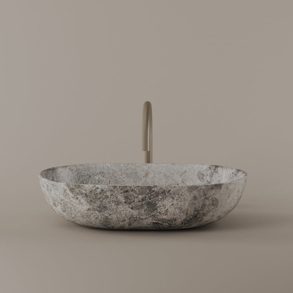 Oval Marble Vessel Sink 21