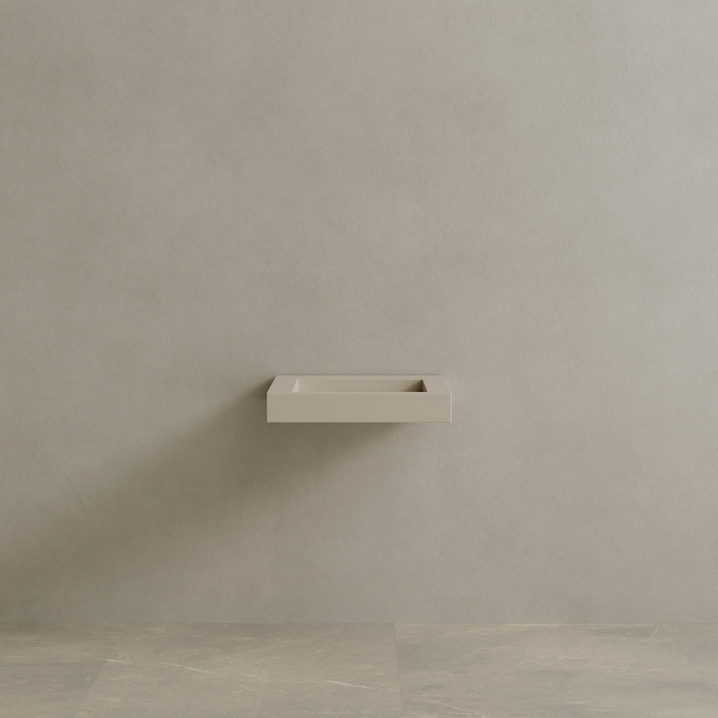 24" Floating Stone Resin Vanity Top with Single Sink