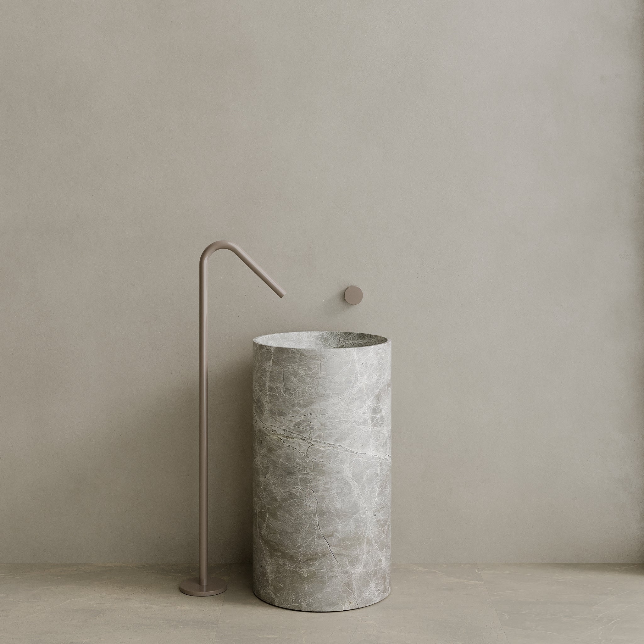 Orbita Handcrafted Stone Pedestal Sink