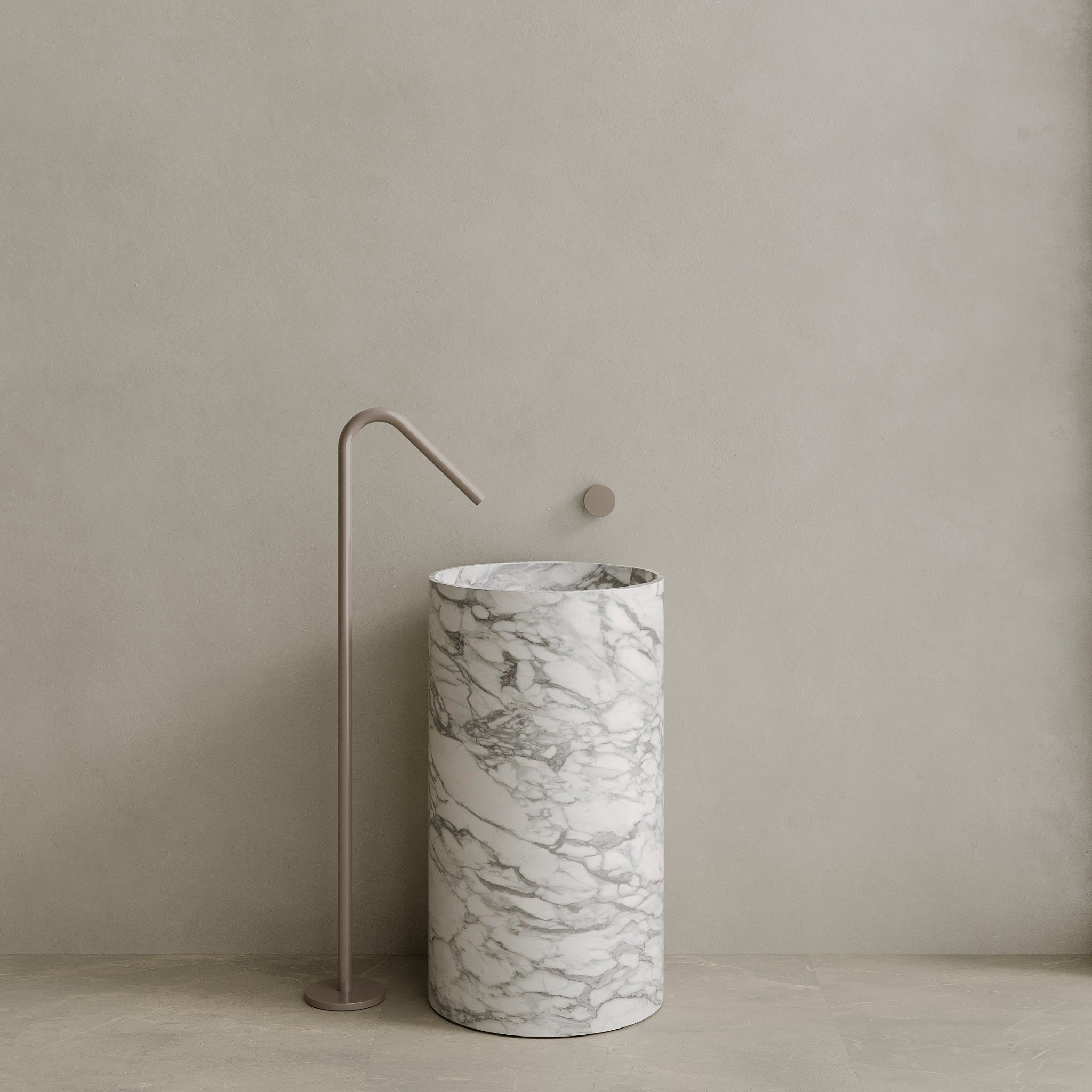 Orbita Handcrafted Stone Pedestal Sink