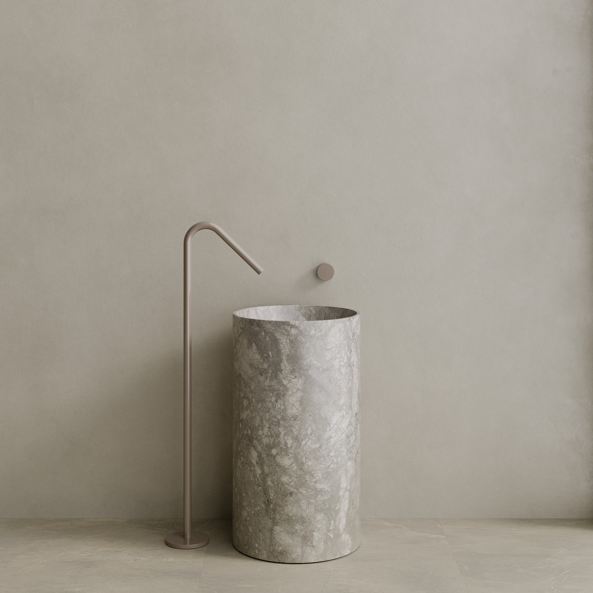 Orbita Handcrafted Stone Pedestal Sink