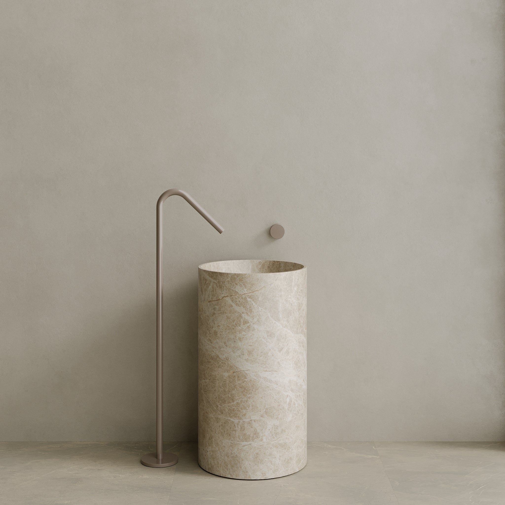 Orbita Handcrafted Stone Pedestal Sink