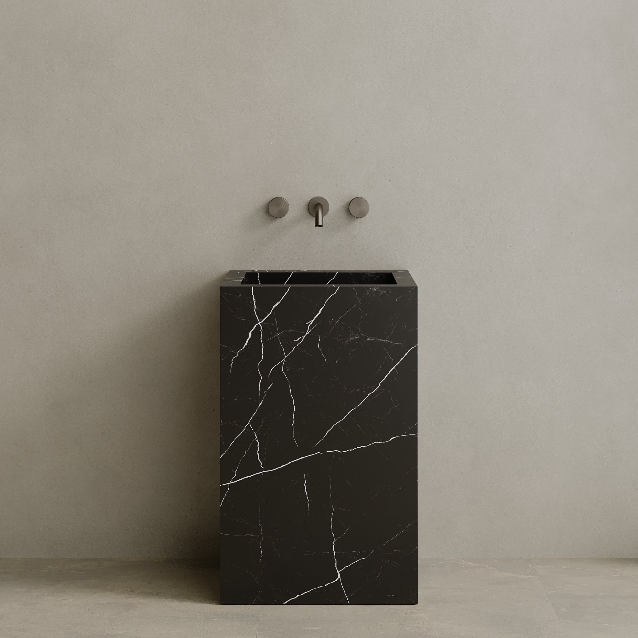 Quattro Handcrafted Stone Pedestal Sink