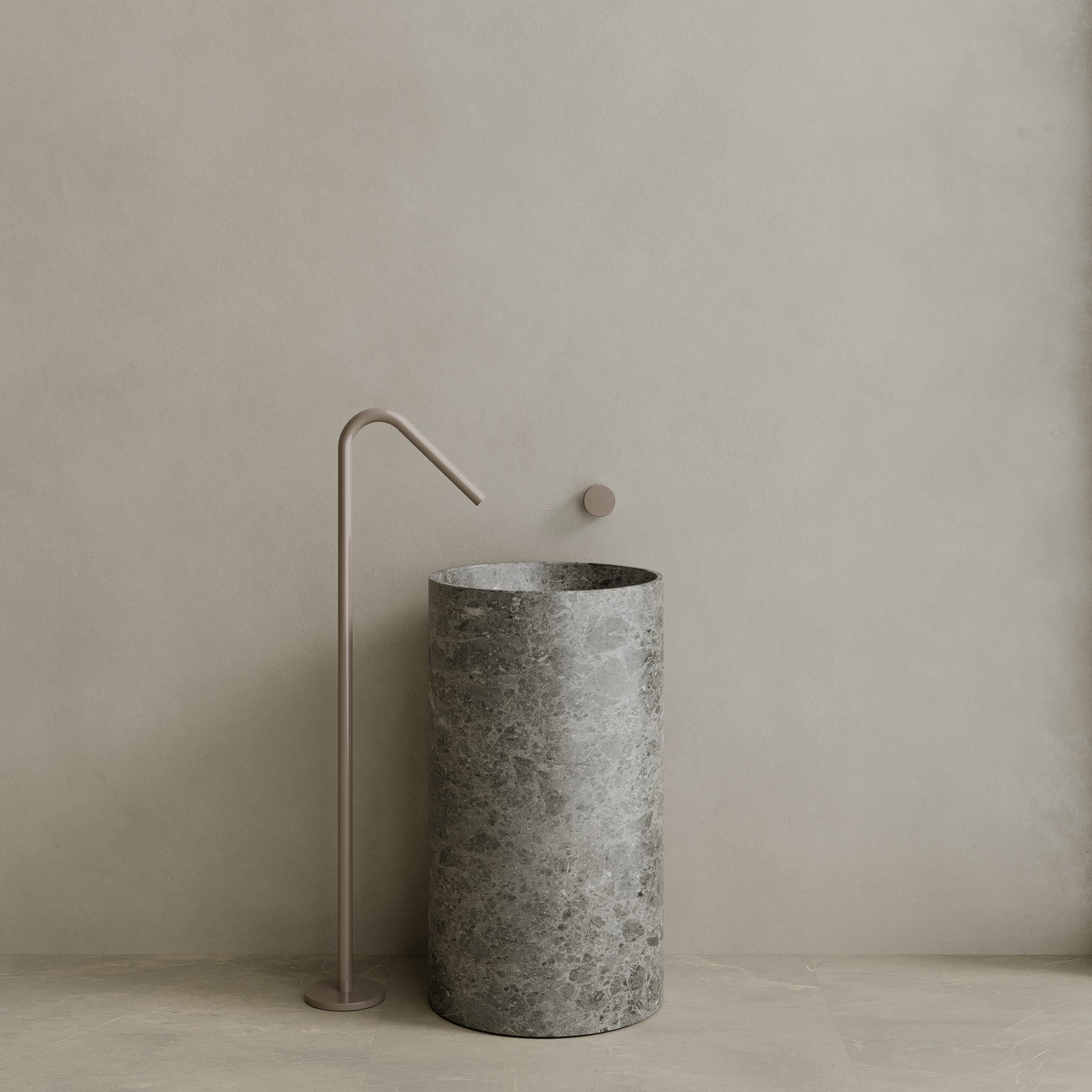 Orbita Handcrafted Stone Pedestal Sink