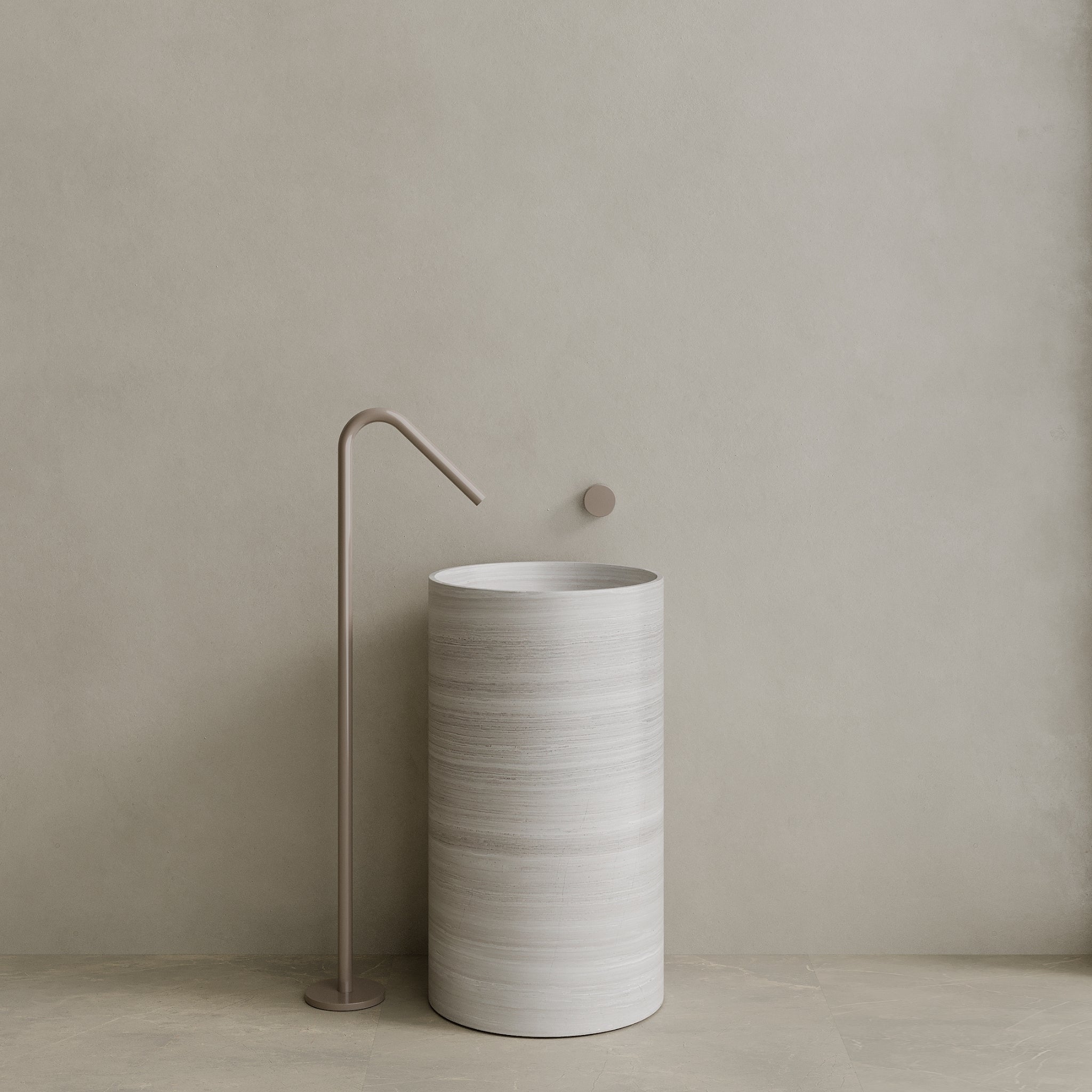 Orbita Handcrafted Stone Pedestal Sink