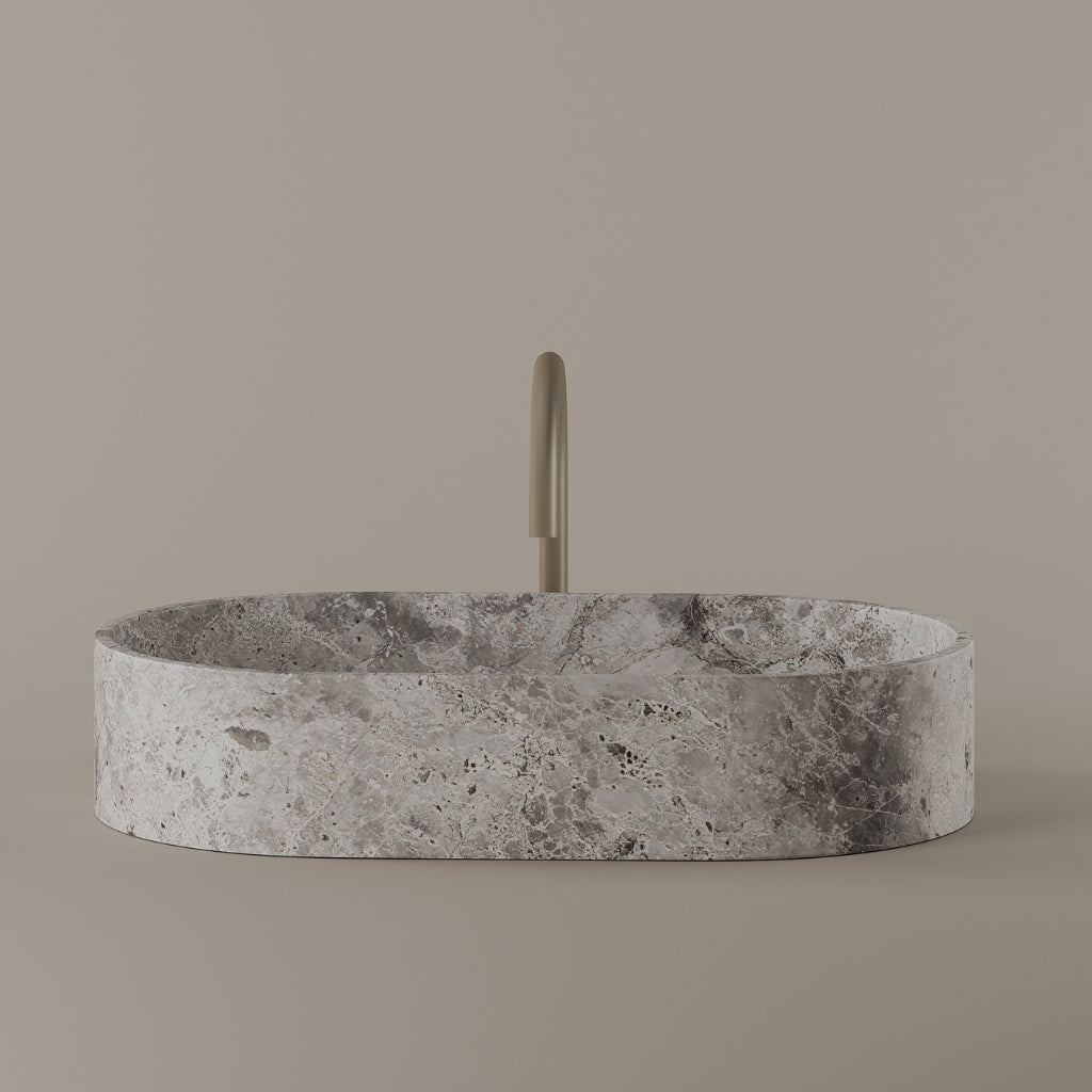 Oval Marble Vessel Sink 24