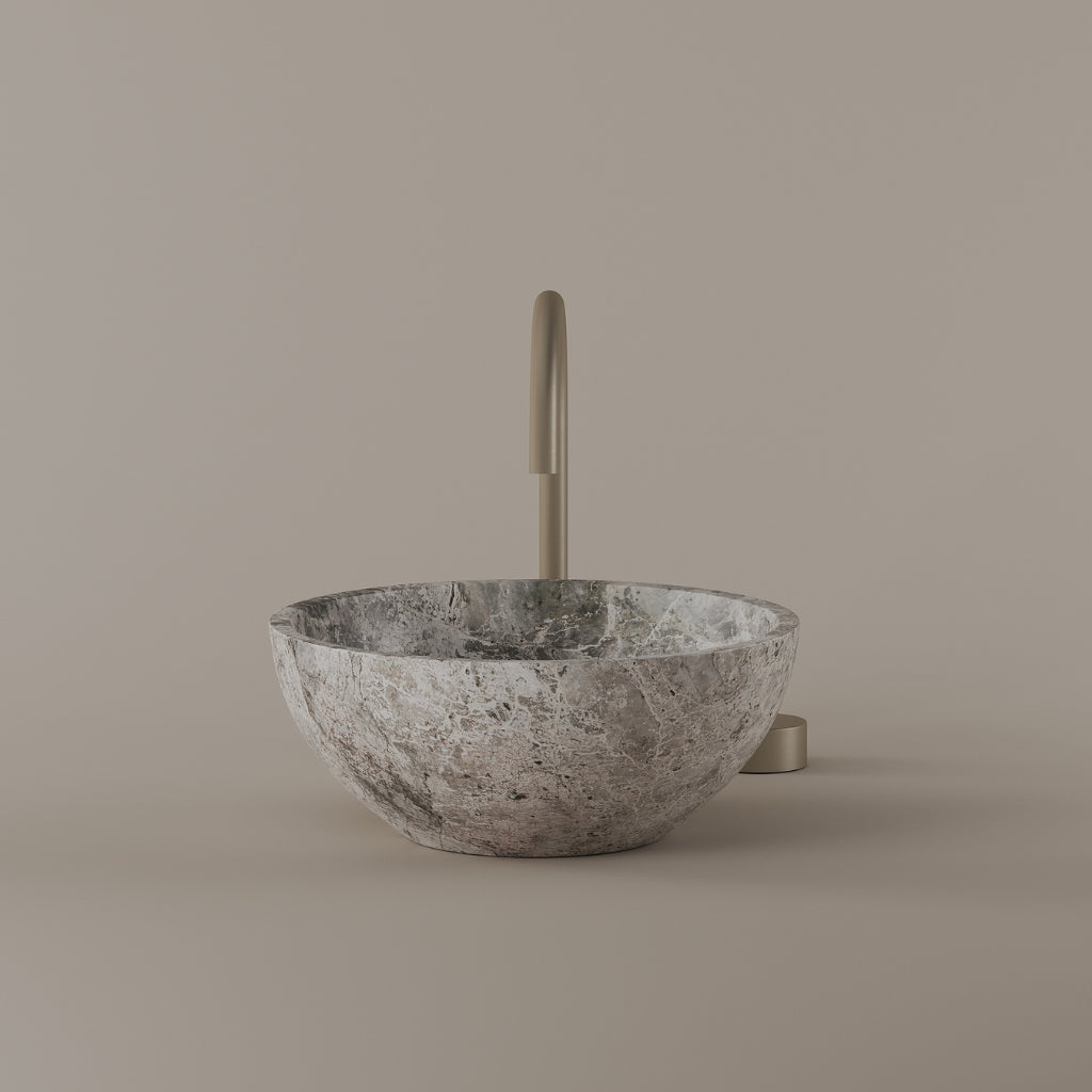 Round Marble Vessel Sink 14