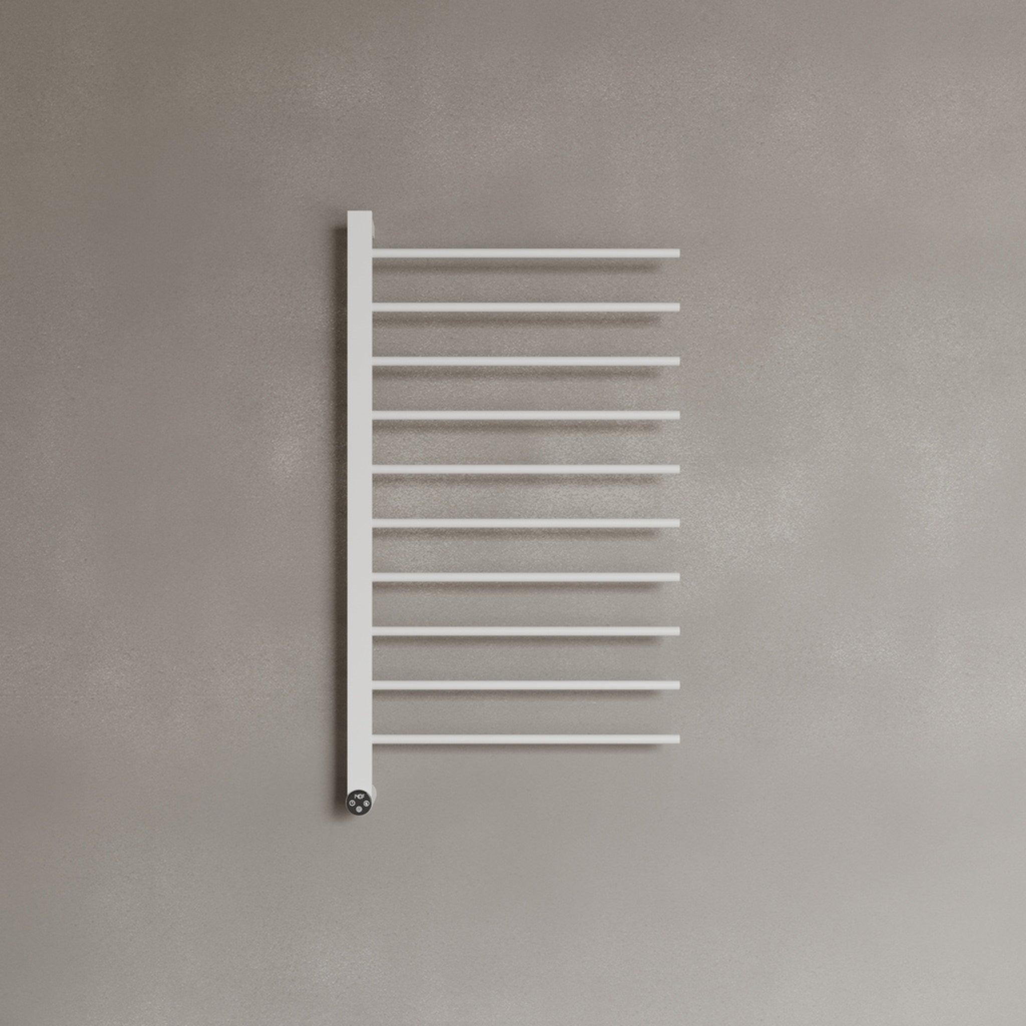 WALL-MOUNTED 10 ROD HEATED TOWEL RACK WITH DIGITAL DISPLAY