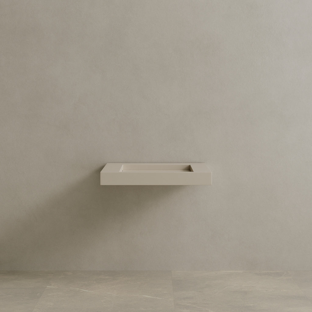 30" Floating Stone Resin Vanity Top with Single Sink