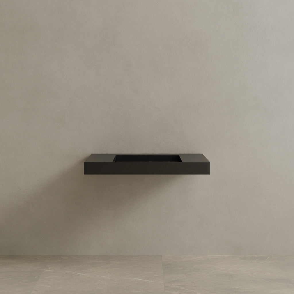 36" Floating Stone Resin Vanity Top with Single Sink