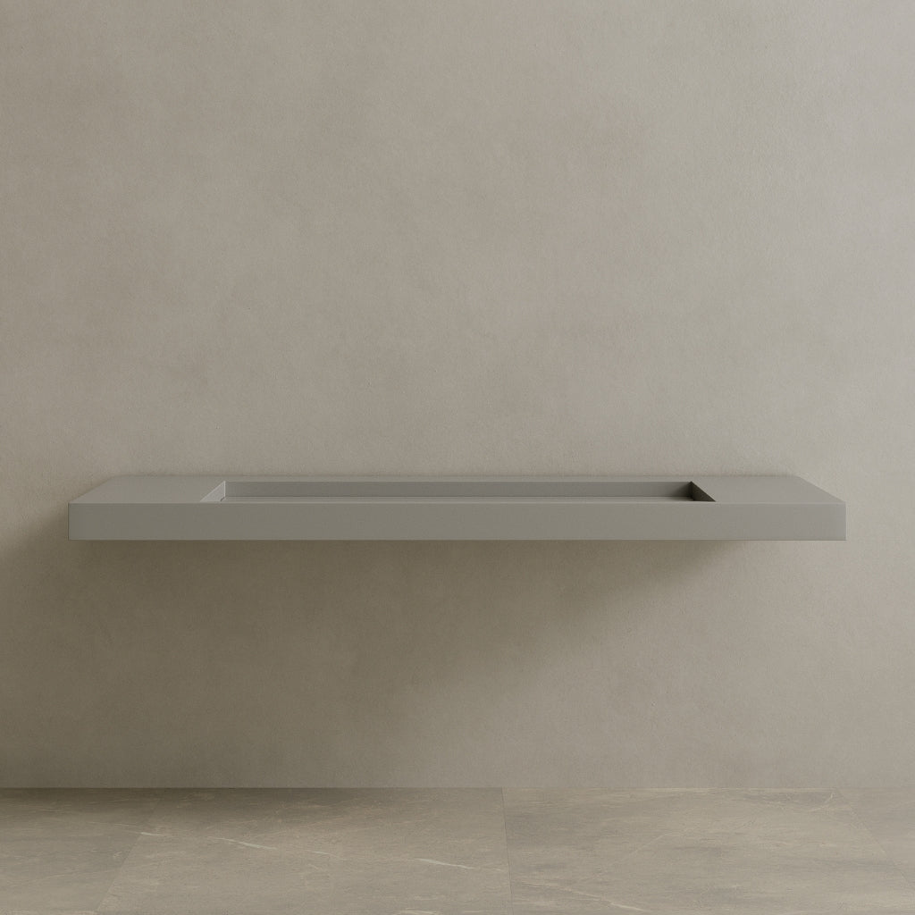 72" Floating Stone Resin Vanity Top with Single Sink