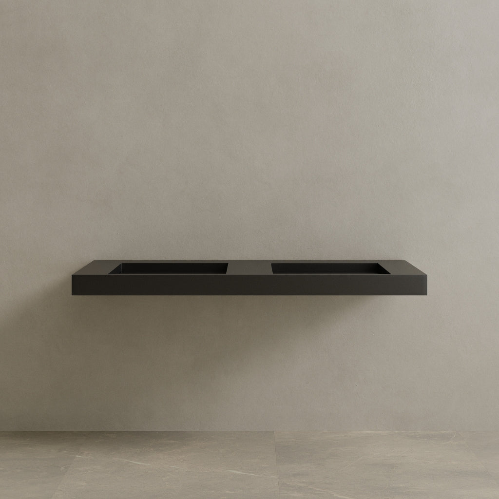 60" Floating Stone Resin Vanity Top with Double Sink