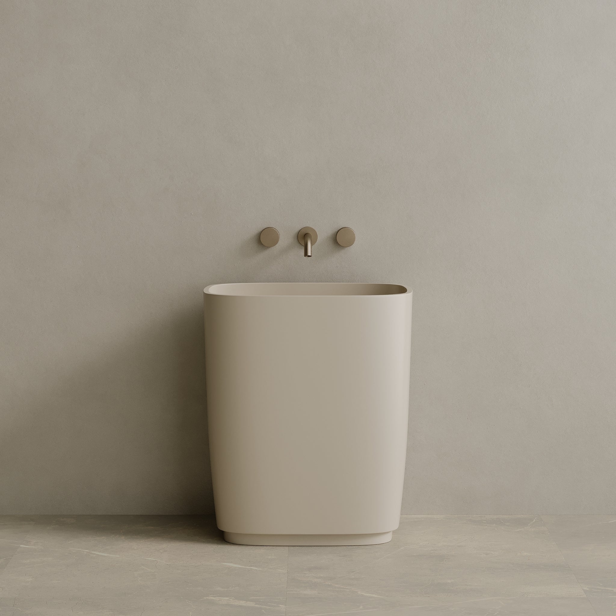 29" x 34" Solid Surface Stone Resin Pedestal Sink