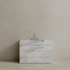 Single Sink Freestanding Handcrafted Marble Vanity with Drawers
