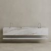 Oversized Double Sink Floating Handcrafted Marble Vanity