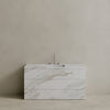 Single Sink Freestanding Handcrafted Marble Vanity with Drawers