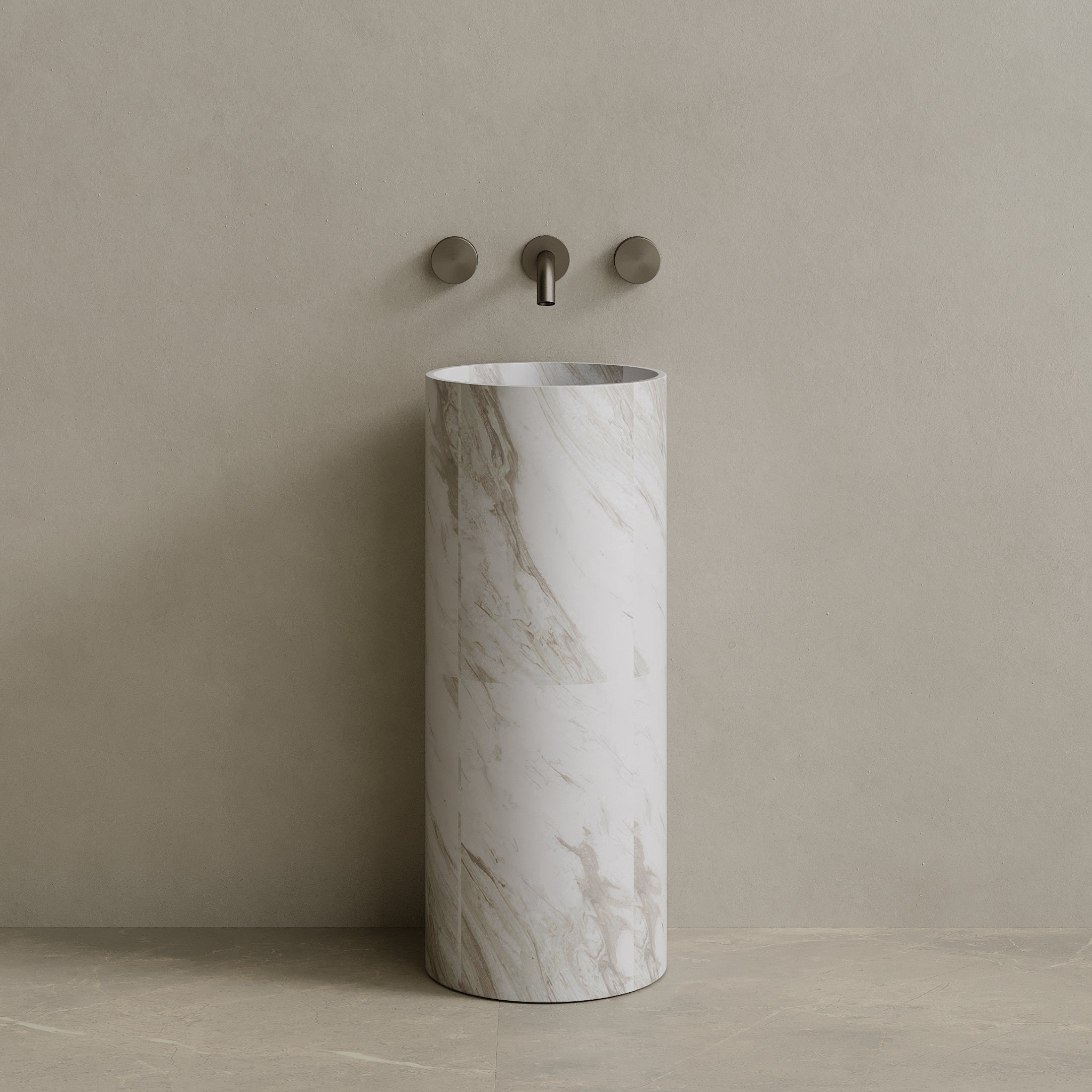 Colva Handcrafted Stone Pedestal Sink