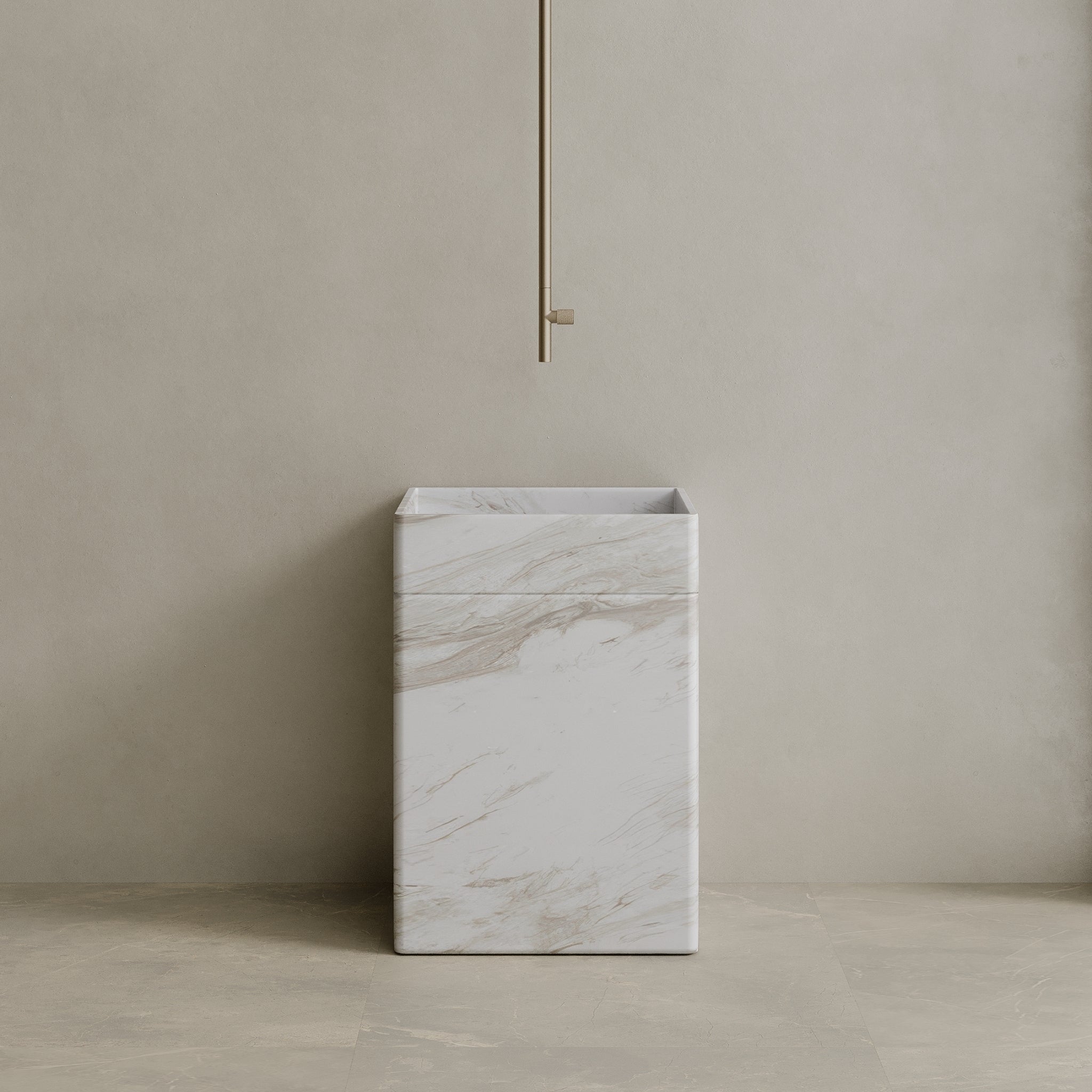 Rovella Handcrafted Stone Pedestal Sink