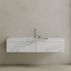 Single Sink Floating Handcrafted Marble Vanity