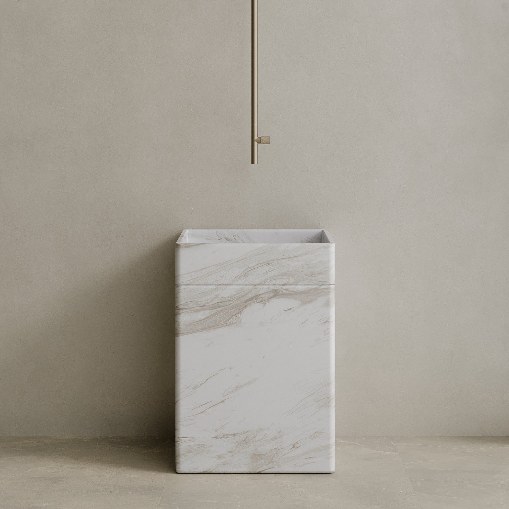 Rovella Handcrafted Stone Pedestal Sink