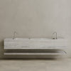 Oversized Double Sink Floating Handcrafted Marble Vanity