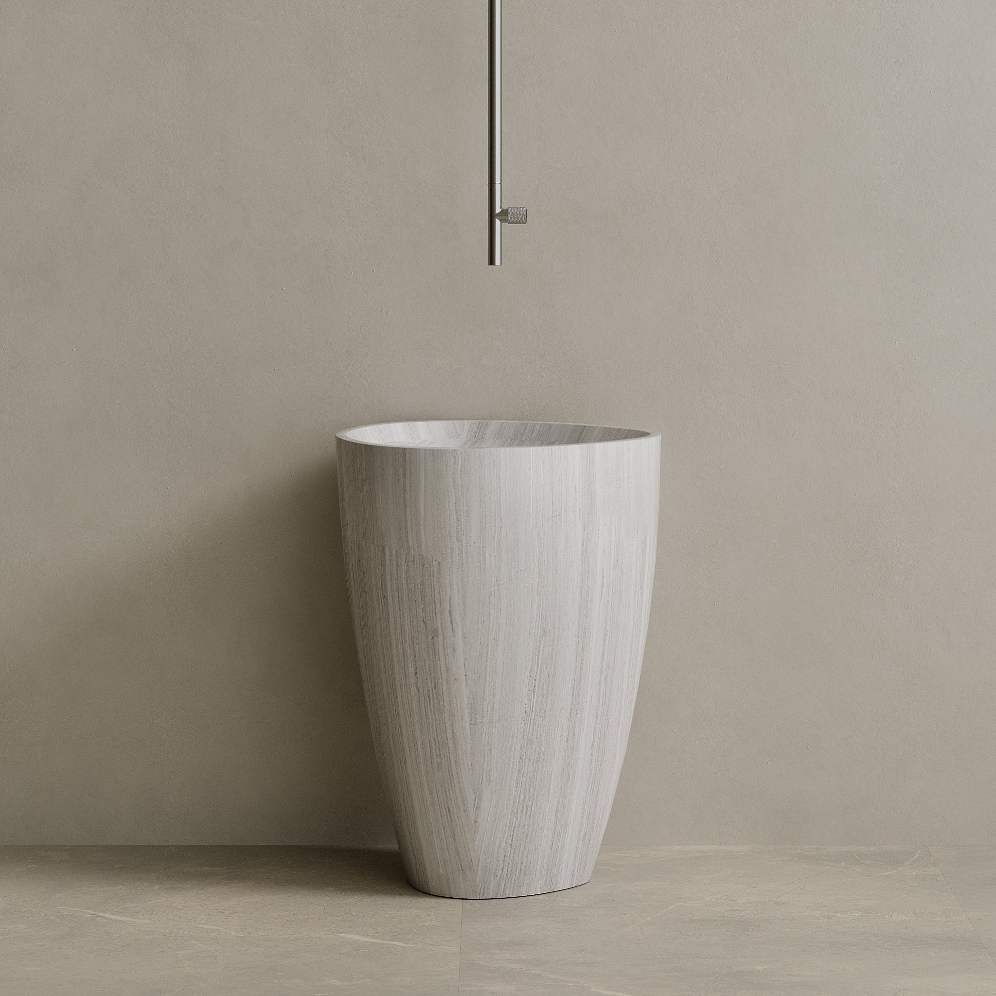 Fluvio Handcrafted Stone Pedestal Sink
