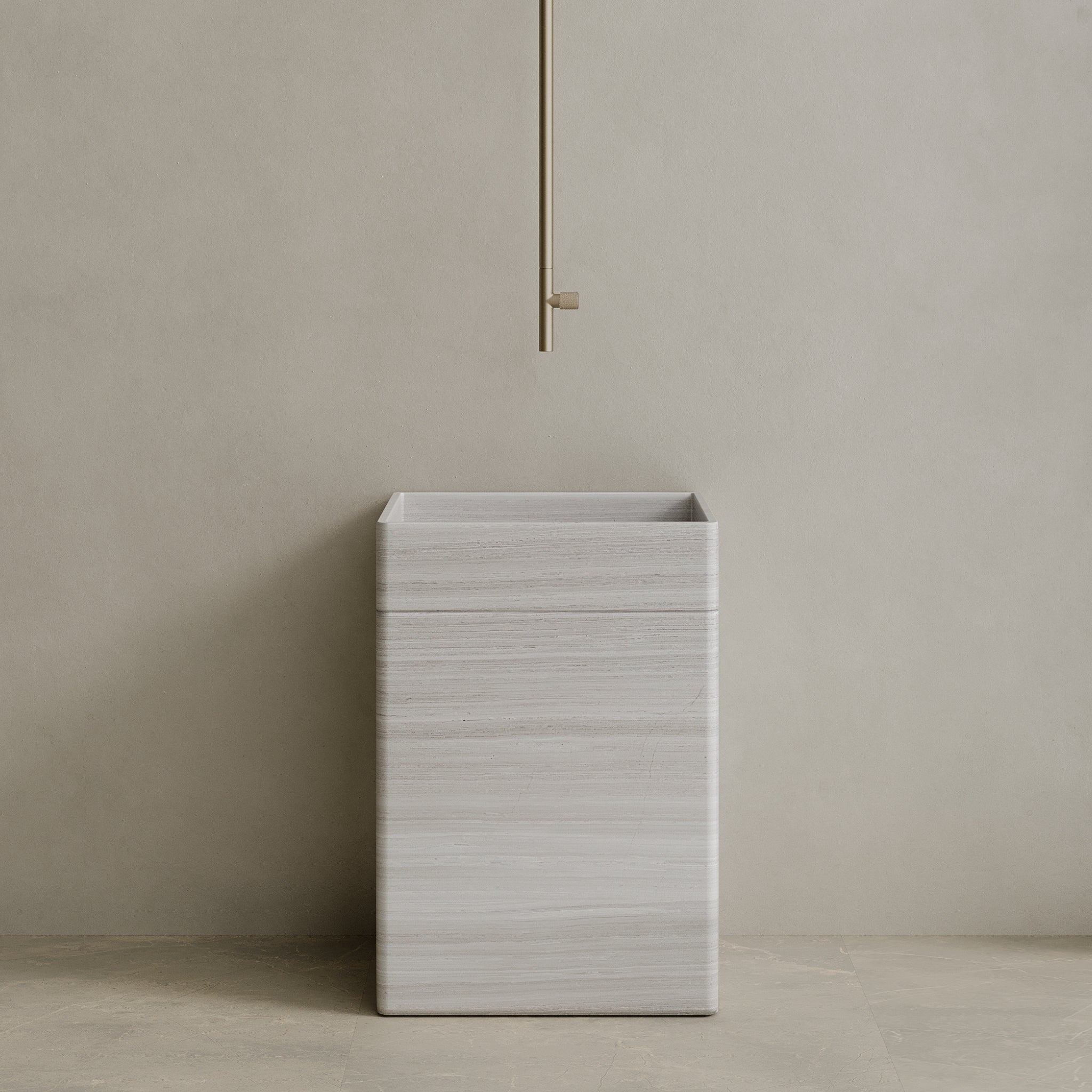 Rovella Handcrafted Stone Pedestal Sink