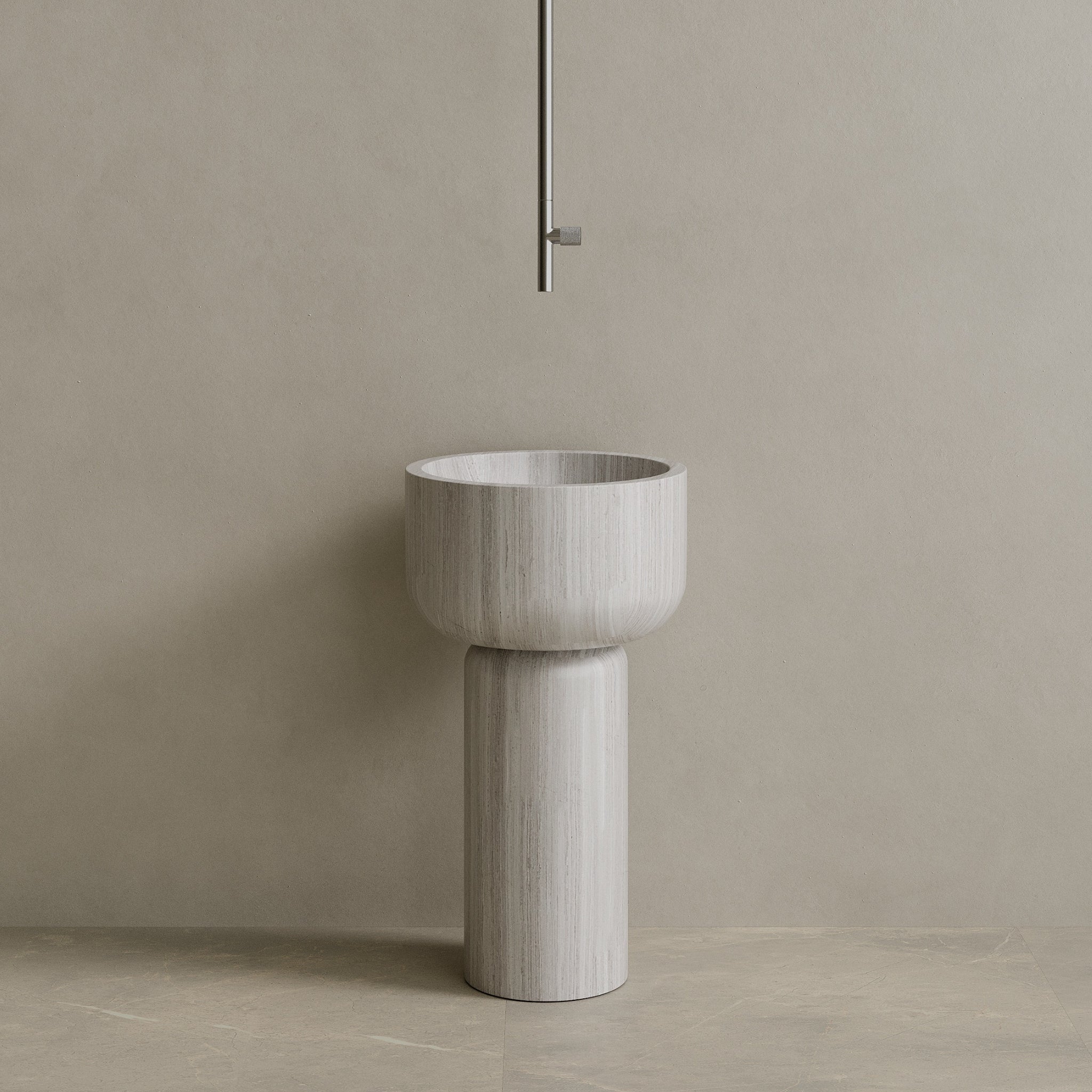Veso Handcrafted Stone Pedestal Sink