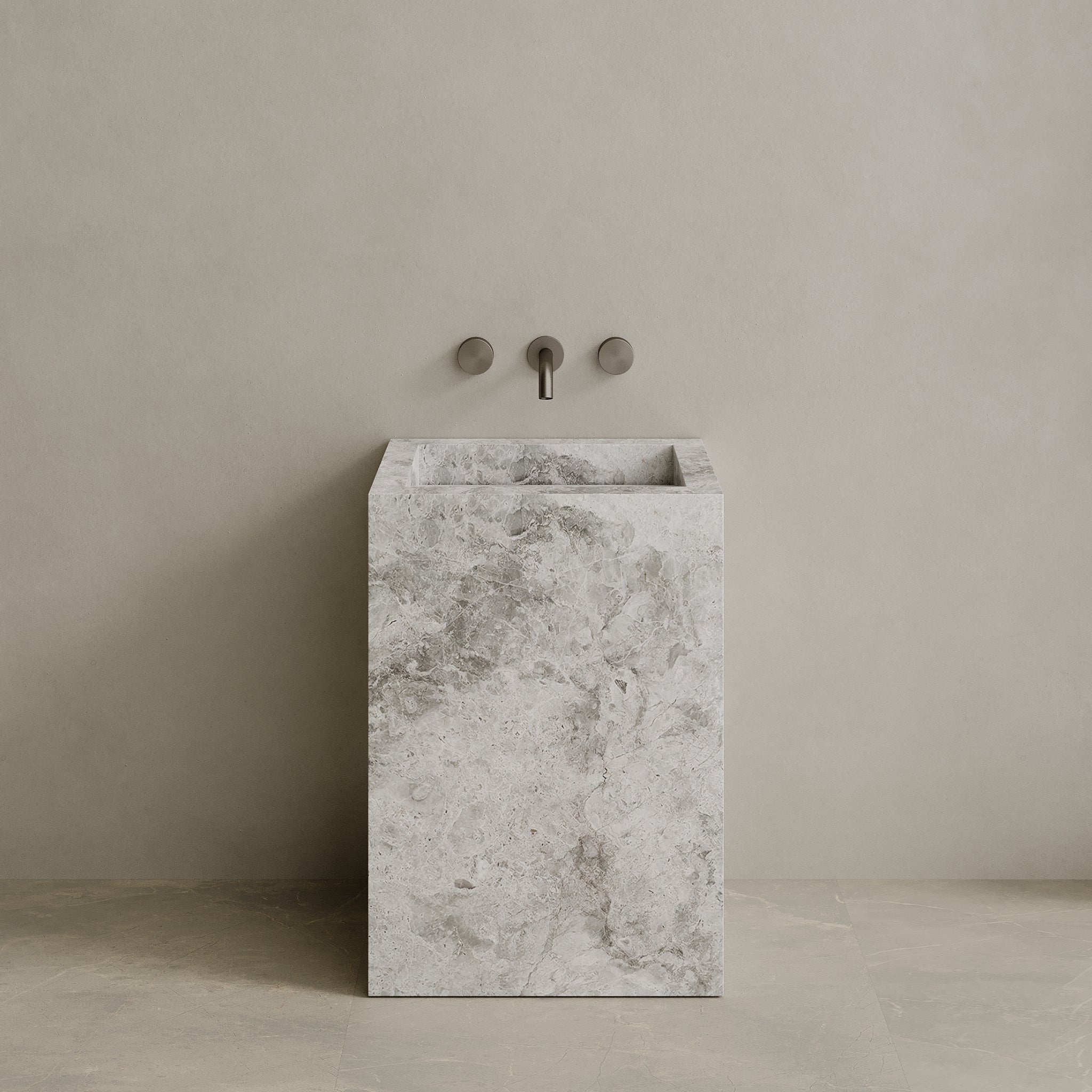 Quattro Handcrafted Stone Pedestal Sink