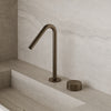 Modern Angled Counter-Mounted Faucet with Knob-Style Controls