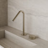 Modern Angled Counter-Mounted Faucet with Knob-Style Controls