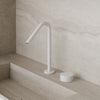 Modern Angled Counter-Mounted Faucet with Knob-Style Controls