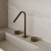 Modern Angled Counter-Mounted Faucet with Knob-Style Controls