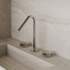 Modern Angled Counter-Mounted Faucet with Knob-Style Controls
