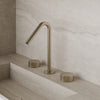 Modern Angled Counter-Mounted Faucet with Knob-Style Controls