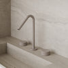Modern Angled Counter-Mounted Faucet with Knob-Style Controls