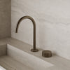 Modern High Arc Counter-Mounted Faucet with Knob-Style Controls